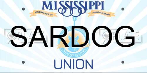 SARDOG Mississippi License Plate