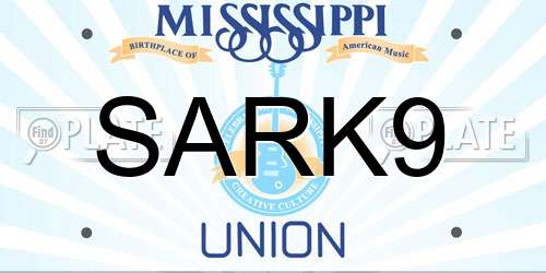 SARK9 Mississippi License Plate