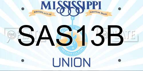 SAS13B Mississippi License Plate