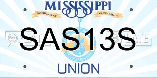 SAS13S Mississippi License Plate