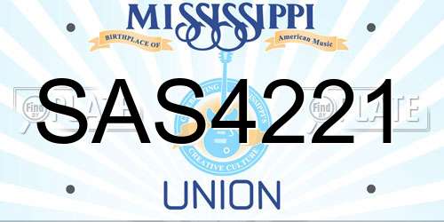 SAS4221 Mississippi License Plate