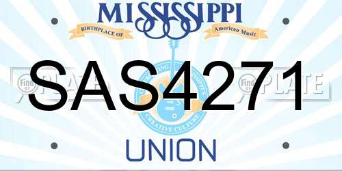 SAS4271 Mississippi License Plate