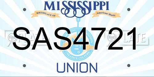 SAS4721 Mississippi License Plate
