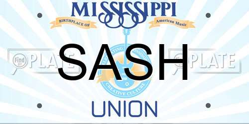 SASH Mississippi License Plate