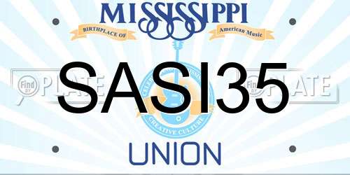 SASI35 Mississippi License Plate
