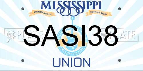 SASI38 Mississippi License Plate
