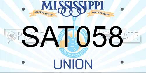 SAT058 Mississippi License Plate