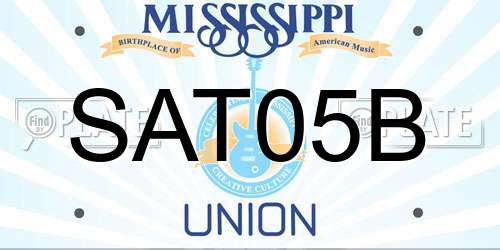 SAT05B Mississippi License Plate