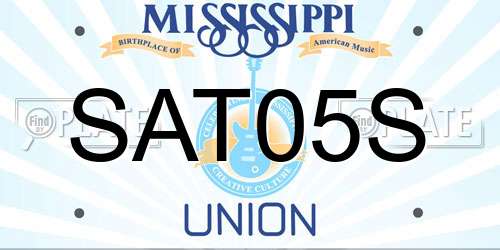 SAT05S Mississippi License Plate