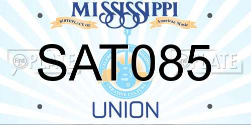 SAT085 Mississippi License Plate
