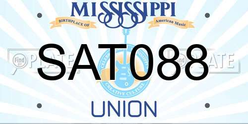 SAT088 Mississippi License Plate