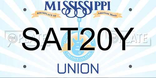 SAT20Y Mississippi License Plate