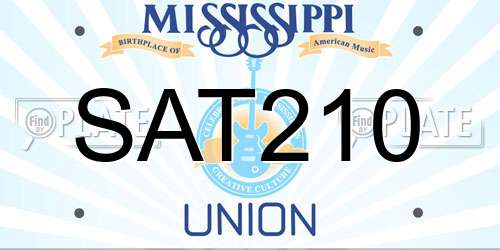 SAT210 Mississippi License Plate