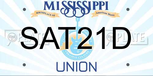 SAT21D Mississippi License Plate