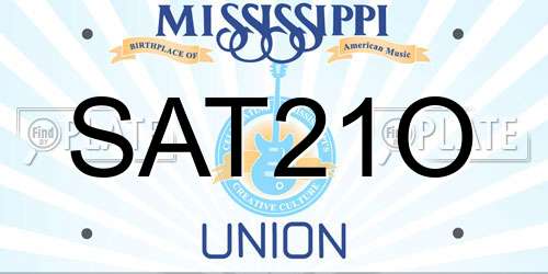SAT21O Mississippi License Plate
