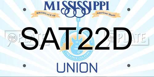 SAT22D Mississippi License Plate