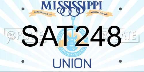 SAT248 Mississippi License Plate