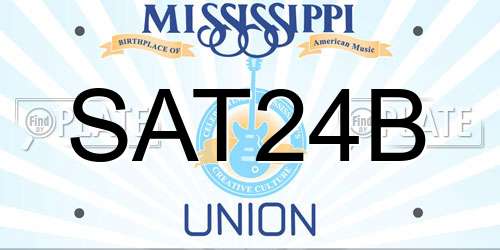SAT24B Mississippi License Plate