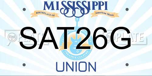 SAT26G Mississippi License Plate