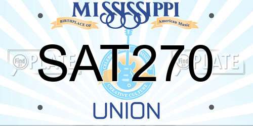 SAT270 Mississippi License Plate