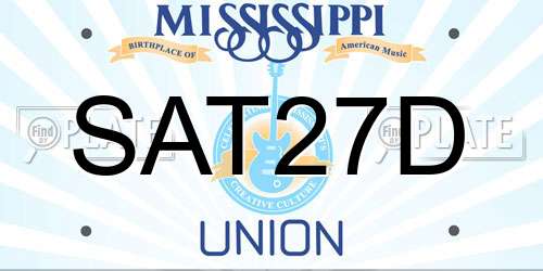 SAT27D Mississippi License Plate