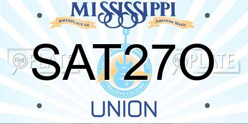 SAT27O Mississippi License Plate
