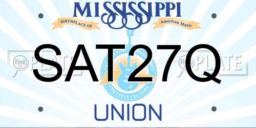 SAT27Q Mississippi License Plate