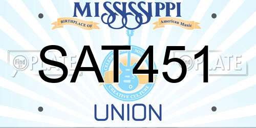 SAT451 Mississippi License Plate