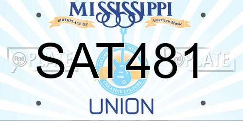 SAT481 Mississippi License Plate