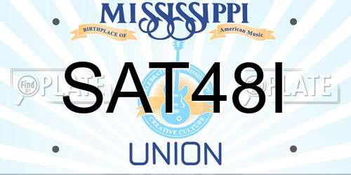 SAT48I Mississippi License Plate