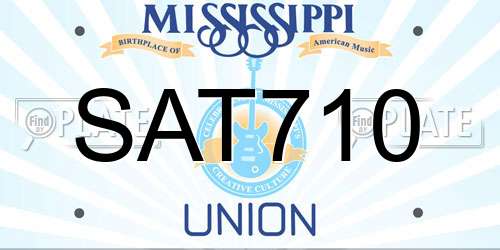 SAT710 Mississippi License Plate
