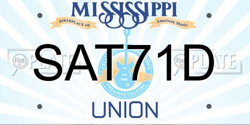 SAT71D Mississippi License Plate