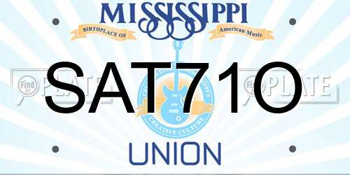 SAT71O Mississippi License Plate