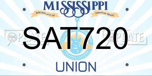 SAT720 Mississippi License Plate