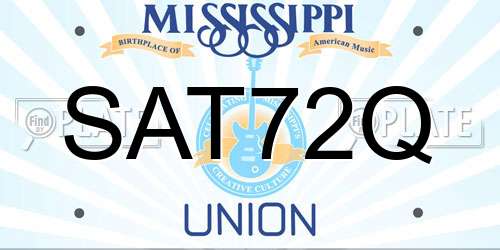 SAT72Q Mississippi License Plate