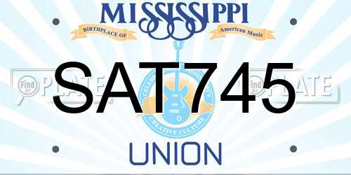 SAT745 Mississippi License Plate