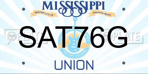 SAT76G Mississippi License Plate