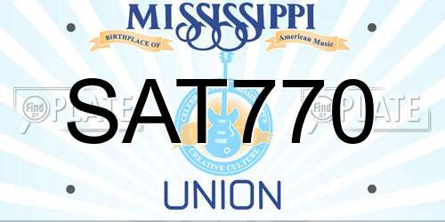 SAT770 Mississippi License Plate