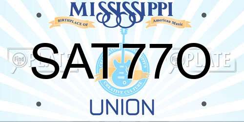 SAT77O Mississippi License Plate
