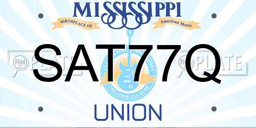 SAT77Q Mississippi License Plate