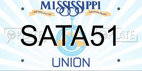 SATA51 Mississippi License Plate