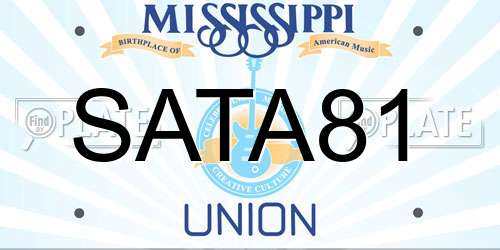 SATA81 Mississippi License Plate