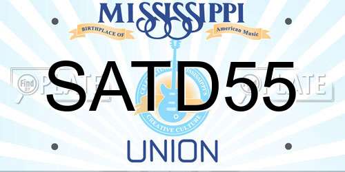 SATD55 Mississippi License Plate