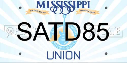 SATD85 Mississippi License Plate