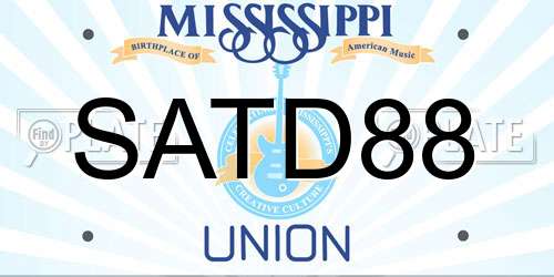 SATD88 Mississippi License Plate
