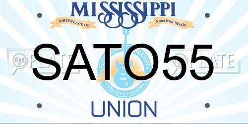 SATO55 Mississippi License Plate