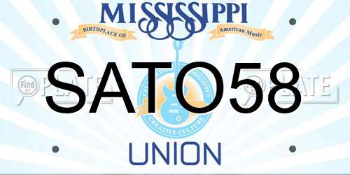 SATO58 Mississippi License Plate