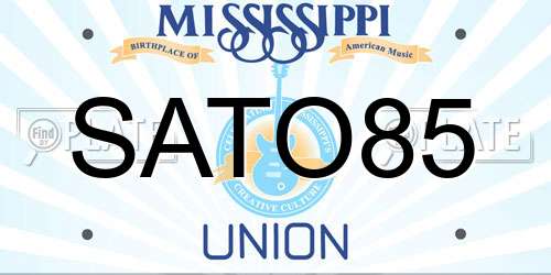 SATO85 Mississippi License Plate