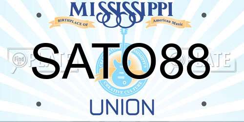 SATO88 Mississippi License Plate