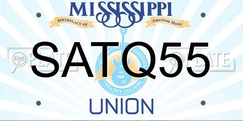SATQ55 Mississippi License Plate